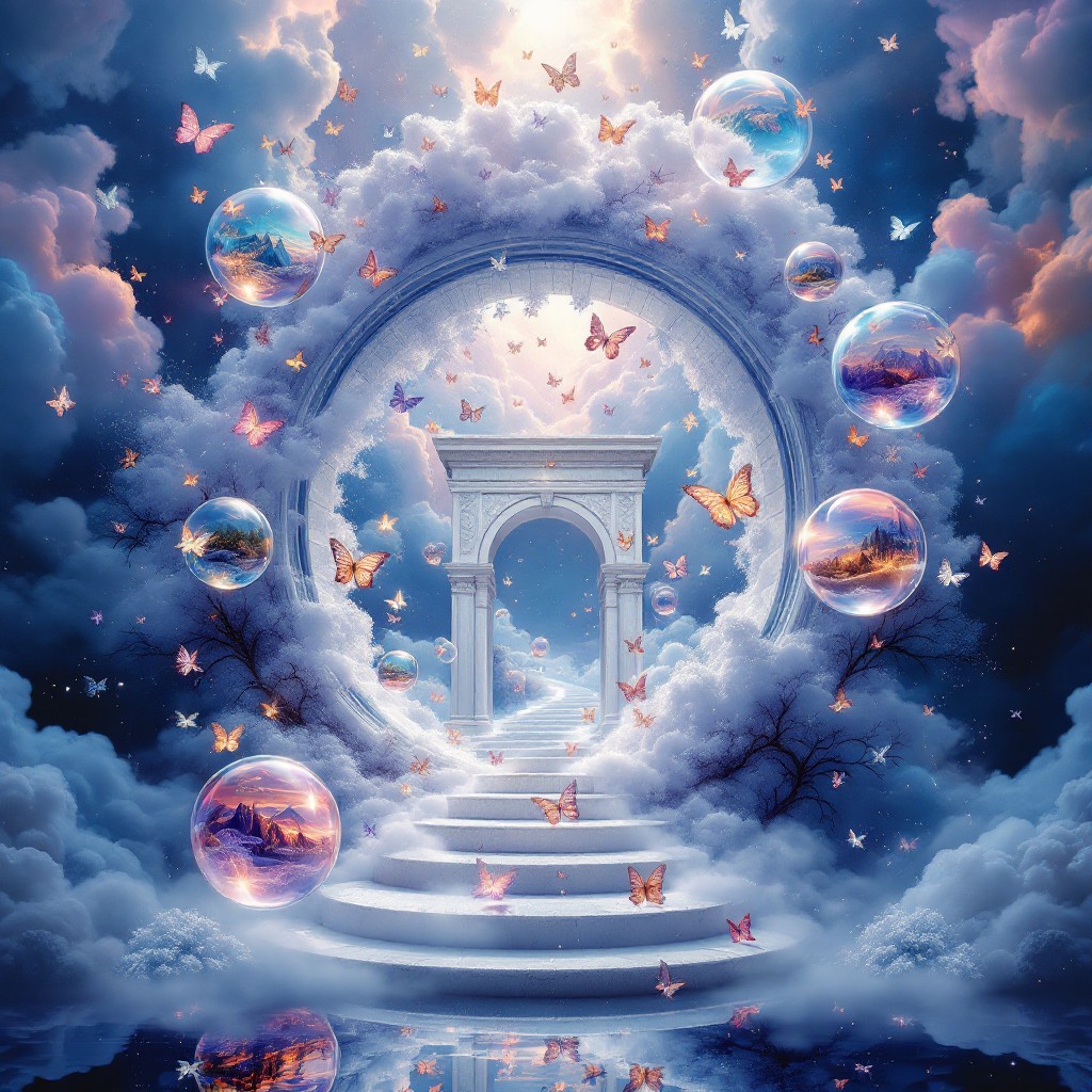 Free Heavenly Butterfly Gateway Image - Arch, Butterflies, Clouds ...