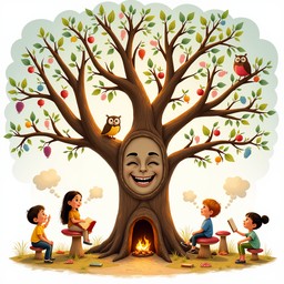Powerful Wisdomtree Cartoon Free Wisdom Tree Magic Image - Tree, Wisdom, Children | Download at ...