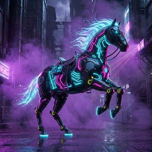 Free Neon Cyberpunk Horse Image - Horse, Cyberpunk, Neon | Download at ...