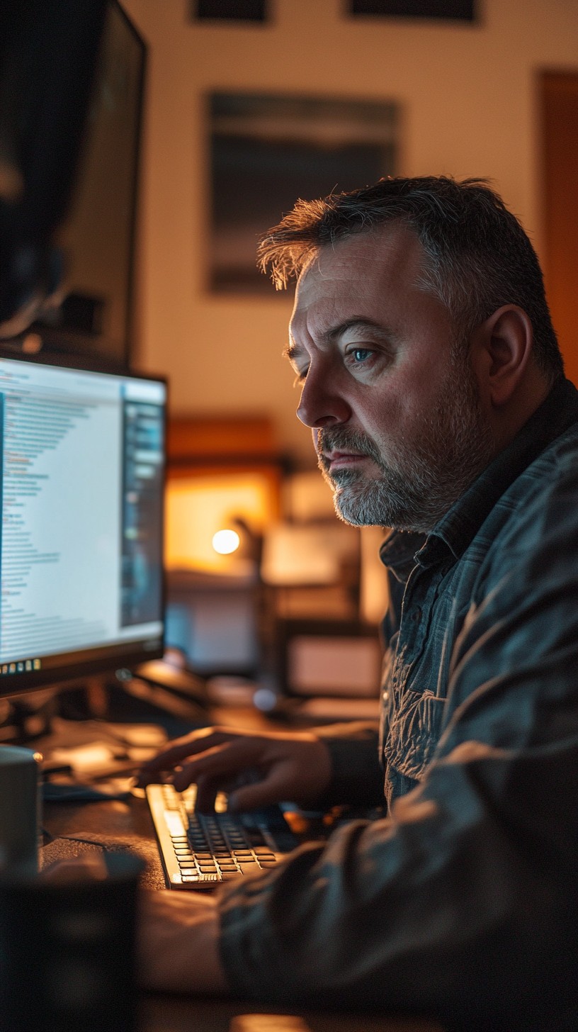 Free Focused software developer Image - Man, Computer, Coding ...