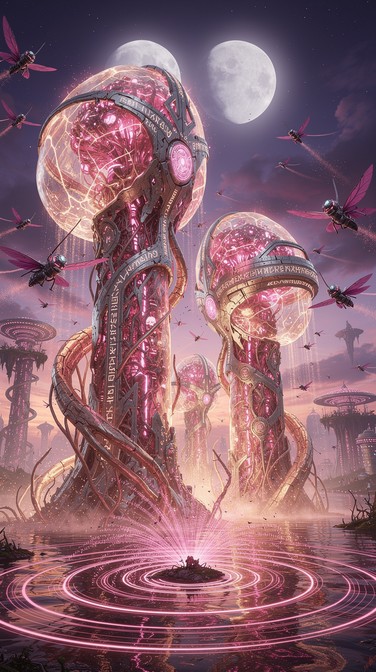 Free Pink Alien Titans Image - Fantasy, Cybernetic, Bioluminescent ...