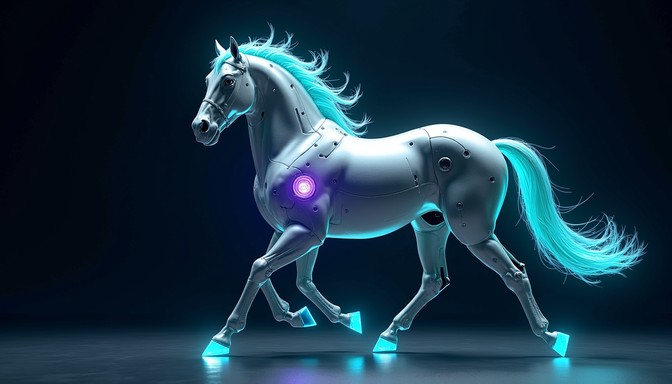 Free Glowing Digital Stallion Image - Stallion, Cybernetic, Horse ...