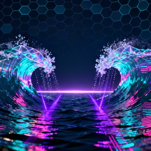 Free Neon Ocean Waves Image - Cyberpunk, Neon, Beach | Download at ...