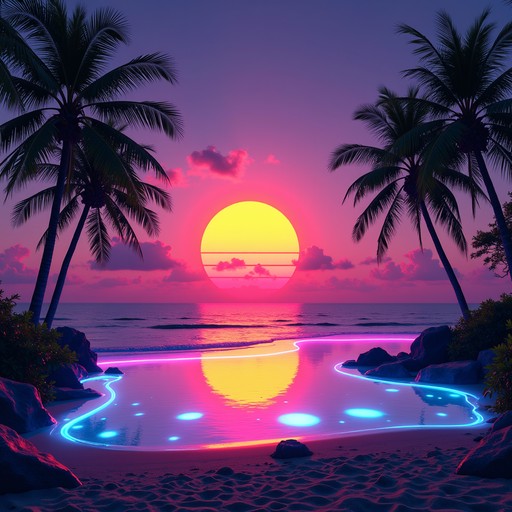 Free Neon Sunset Beach Image - Sunset, Tropical, Beach | Download at ...
