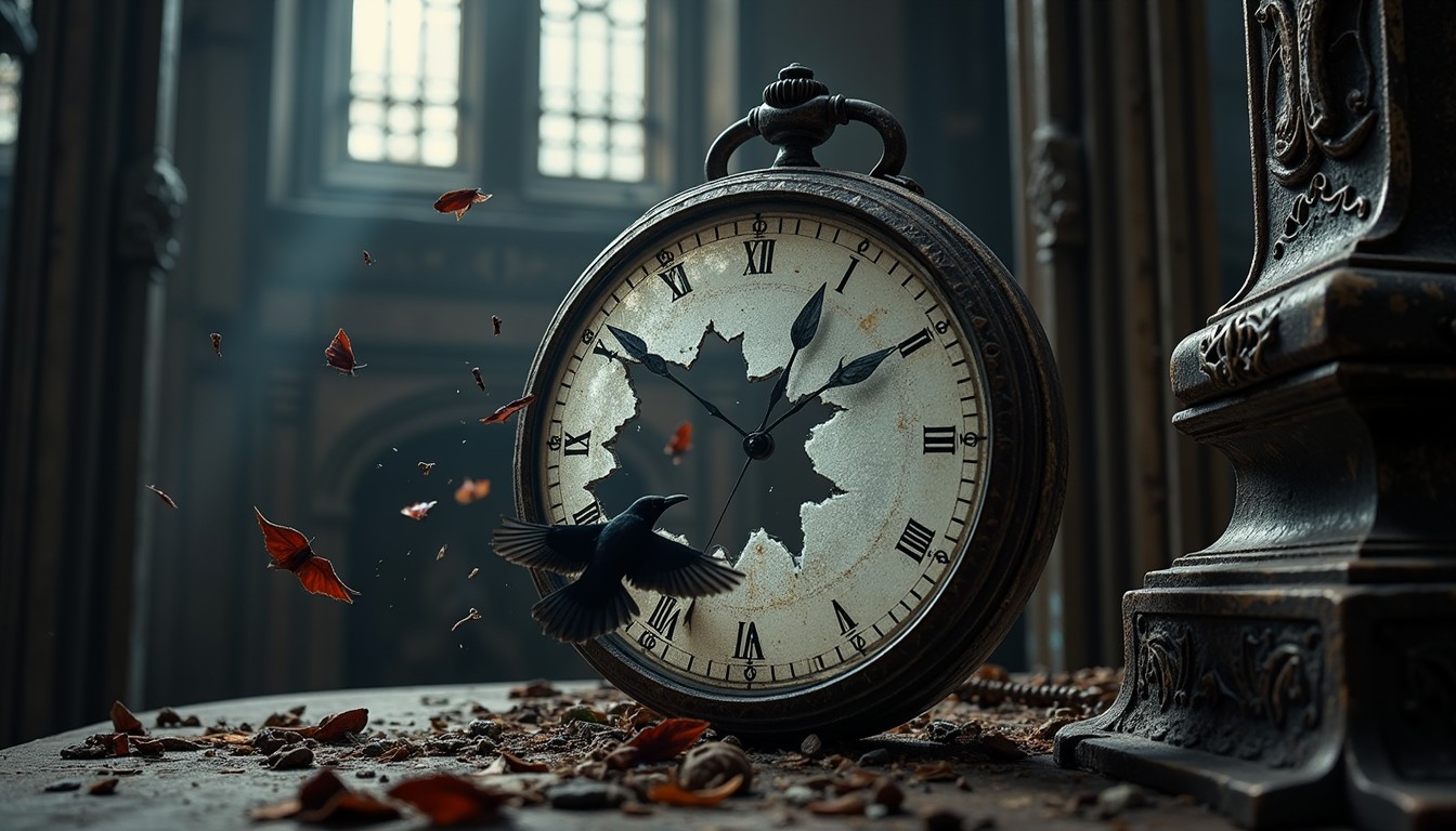 Free Time Takes Flight Image - Timepiece, Crows, Shattered | Download ...