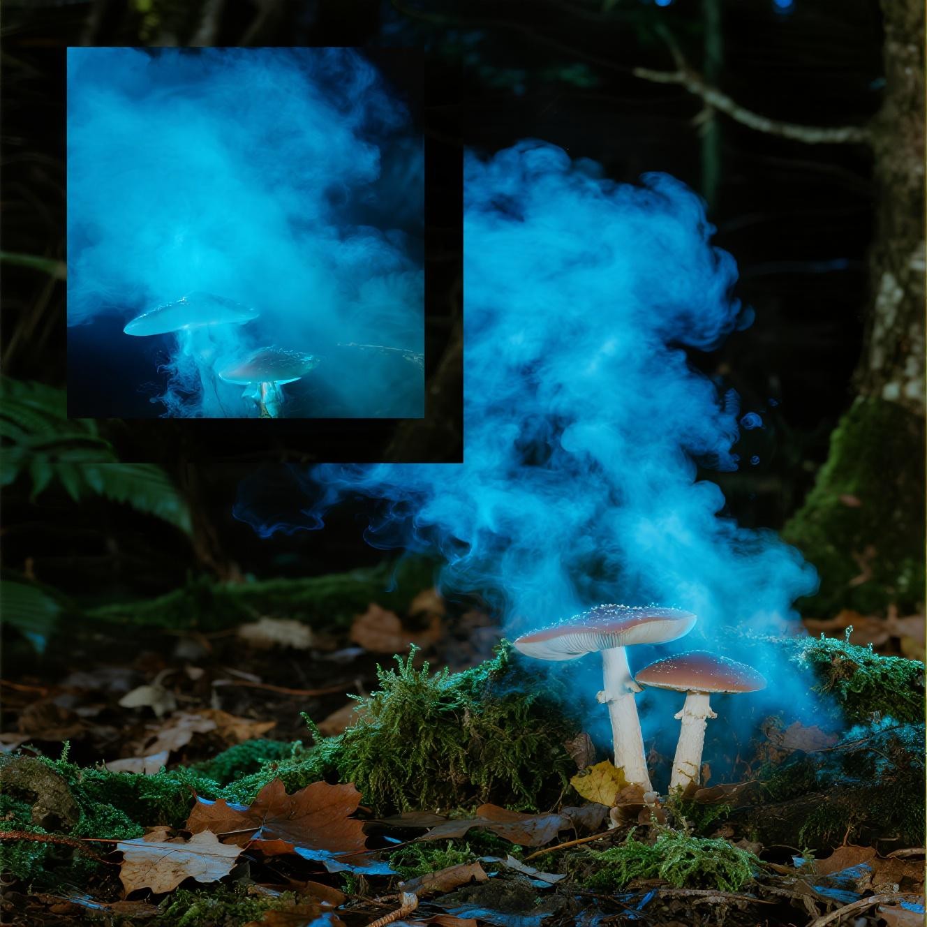 Free Glowing Fungal Network Image - Bioluminescent, Fungal, Spores |  Download at StockCake