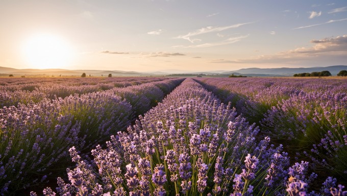 Free Lavender Field Vista Image - Lavender, Fields, Sunset | Download ...