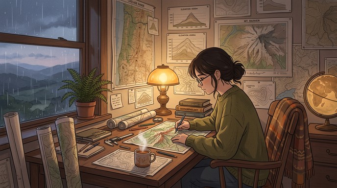 Free Mapping Mountain Dreams Image - Lofi, Anime, Illustration ...