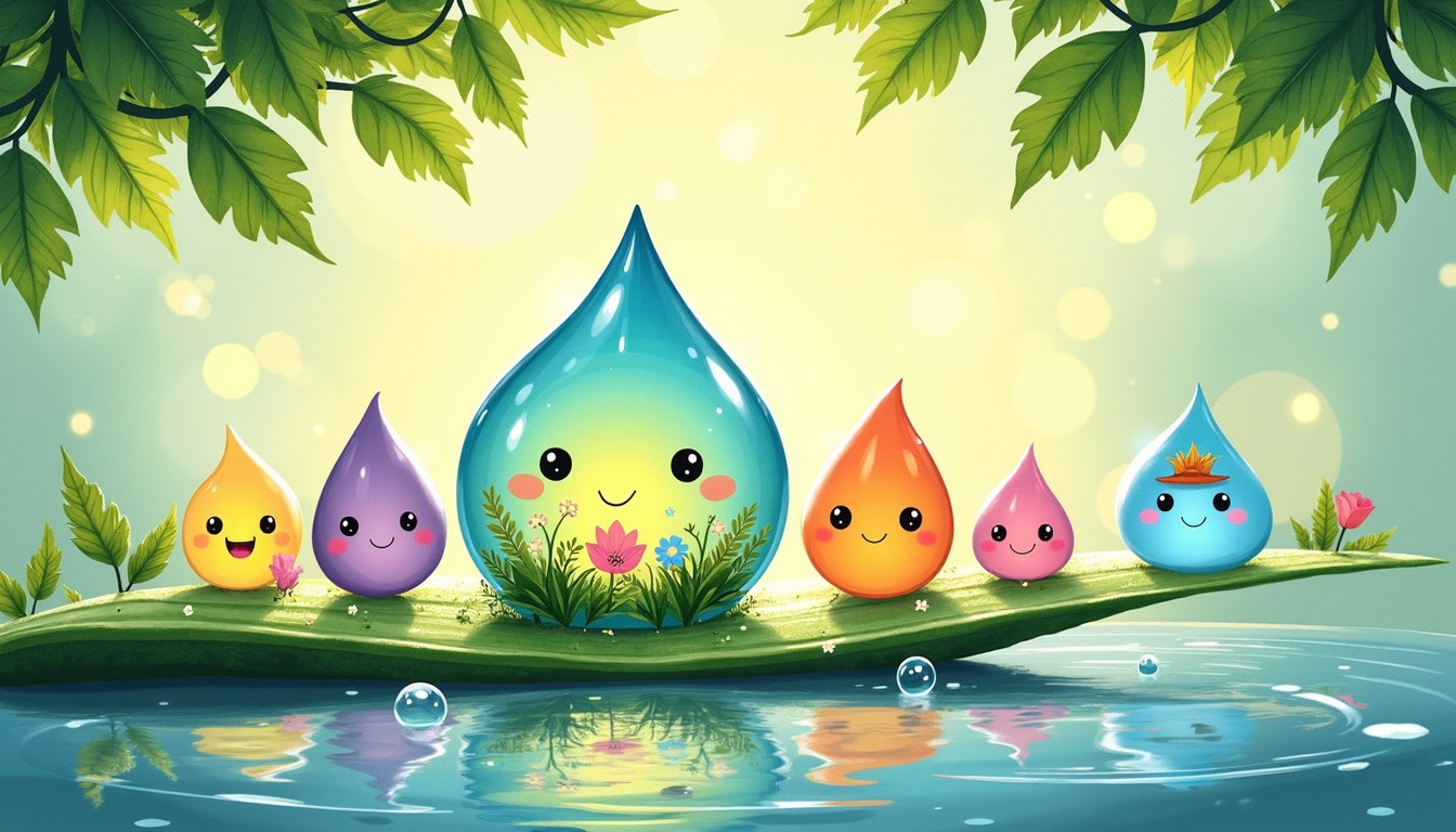 Water Feature Character Free Colorful Water Characters Image - Droplets, Whimsical, Characters ...