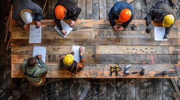Free Teamwork in Construction Image - Construction, Team, Blueprint ...