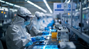 Free Cleanroom Manufacturing Workers Image - Cleanroom, Manufacturing ...