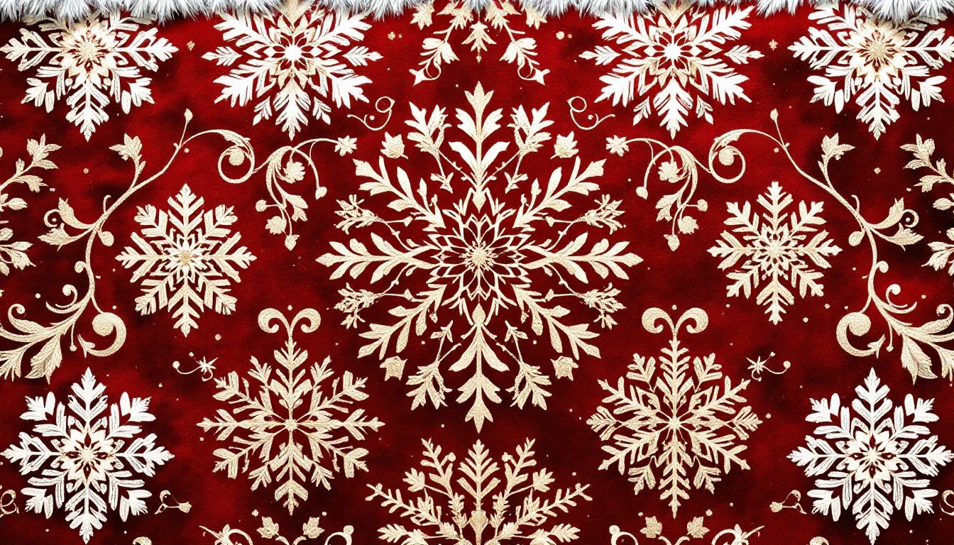 Free Festive Snowflake Pattern Image - Snowflakes, Crimson, Baroque ...