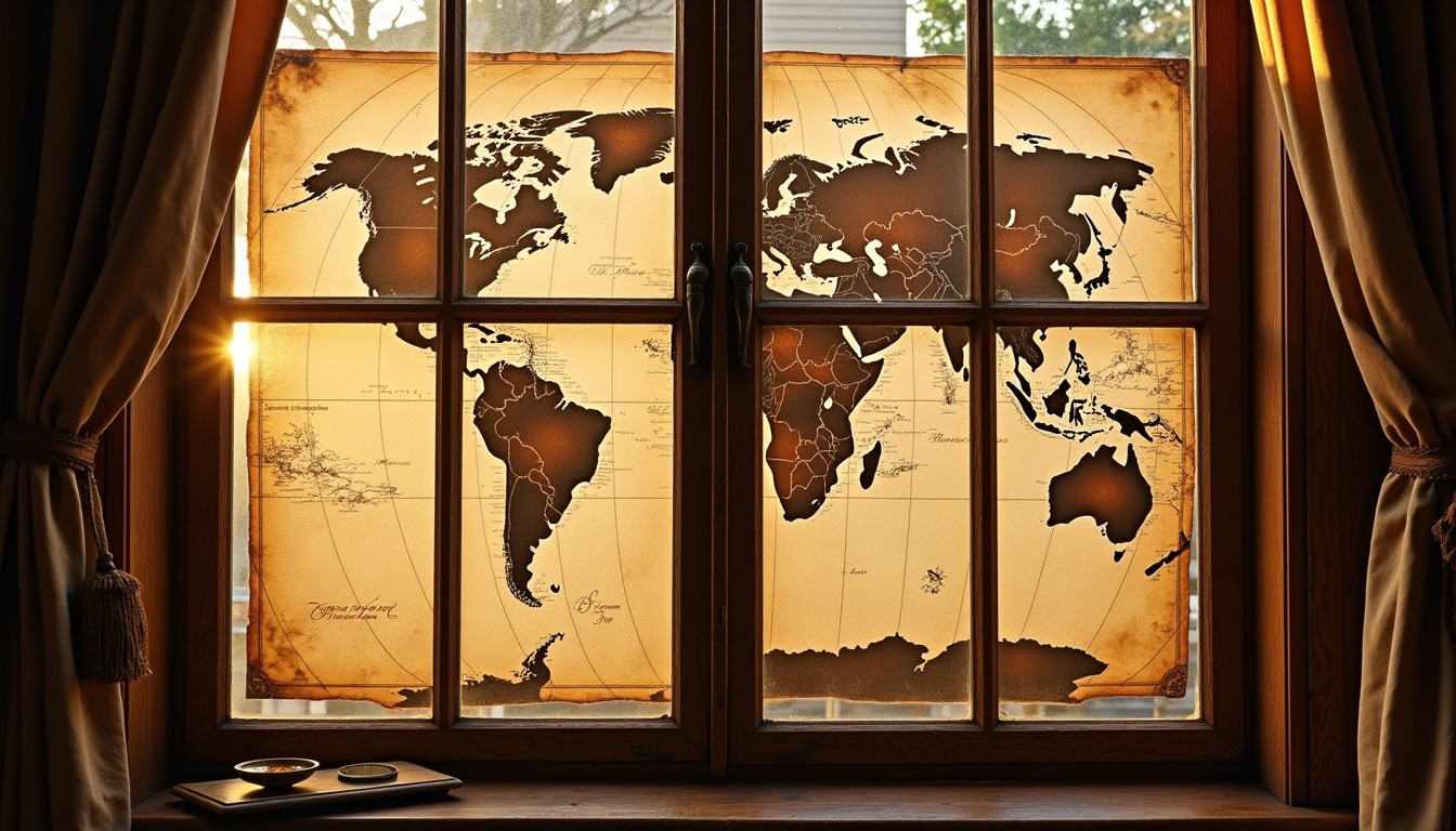 Free Mapped Window View Image - Map, Window, Vintage | Download at ...