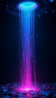 Free Neon Data Waterfall Image - Cyberpunk, Neon, Digital | Download at ...