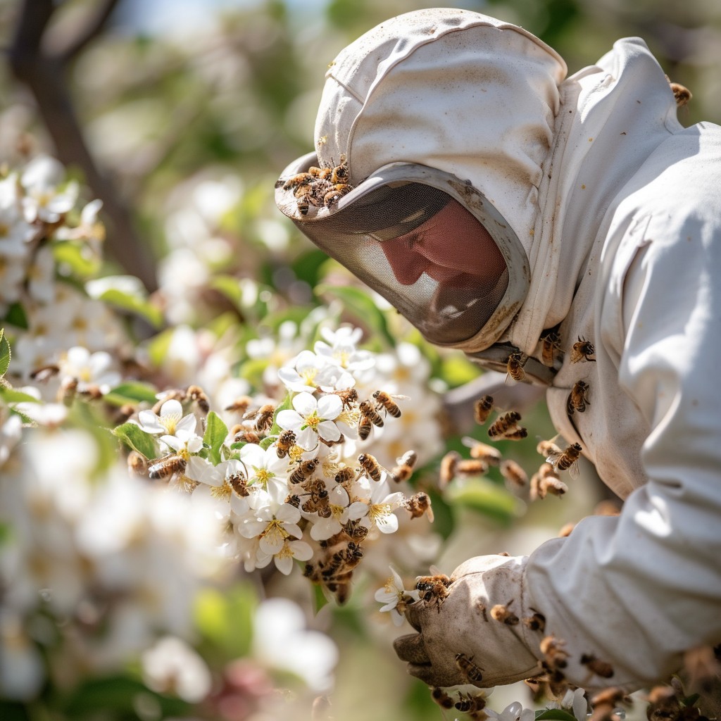 Free Beekeeper at Work Image - Beekeeper, Flowers, Protective ...