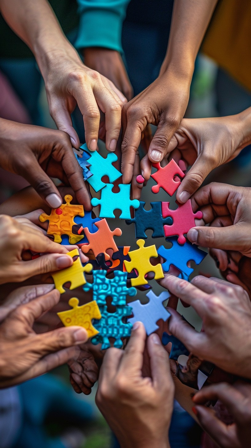 Free Collaborative Puzzle Assembly Image - Teamwork, Diversity ...