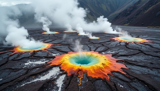 Free Colorful Thermal Pools Image - Volcanic, Geothermal, Fumarole ...