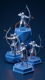 Free Heroic Archer Trio Image - Archer, Warrior, Geometric | Download ...