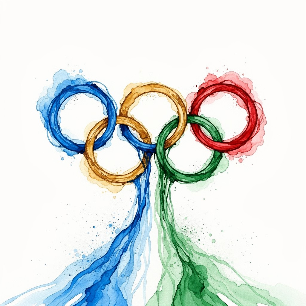 Olympic Rings Visual Free Watercolor Olympic Rings Photo - Watercolor, Olympic, Rings ...