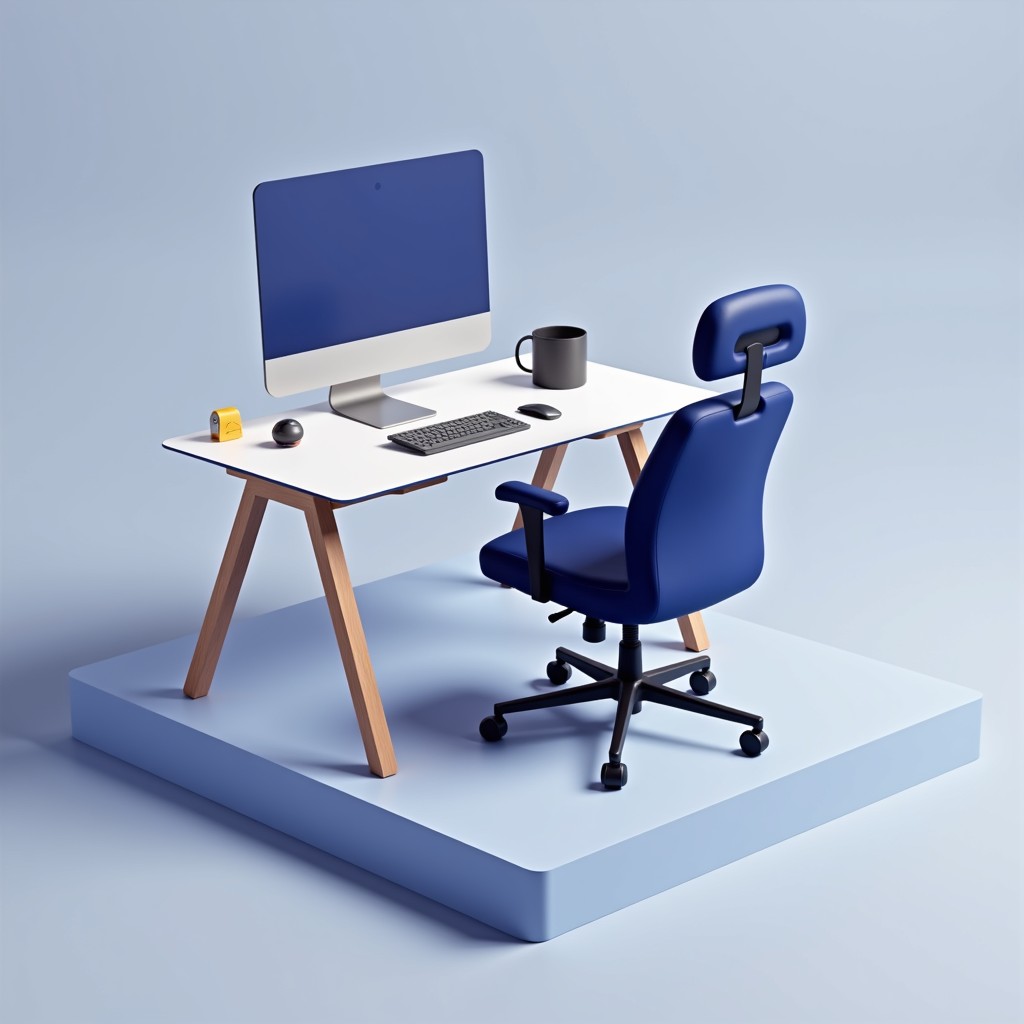 Working Station Design Floating Free Floating Workspace Design Image - Workspace, Minimal, 3d ...