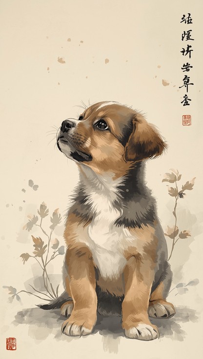 Free Puppy Ink Portrait Image - Puppy, Dog, Canine | Download at StockCake