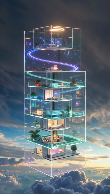 Free Celestial Glass Tower Image - Fantasy, Surreal, Floating ...