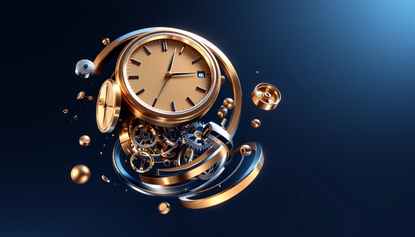 Timepiecc Free Floating Golden Timepiece Image - Timepiece, Watch, Clock ...