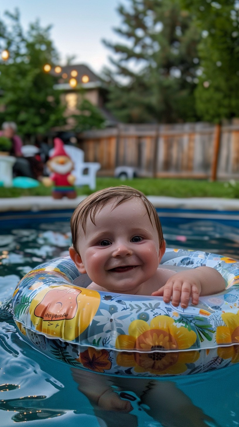 Free Baby enjoys pool Image - Baby, Pool, Swimming | Download at StockCake