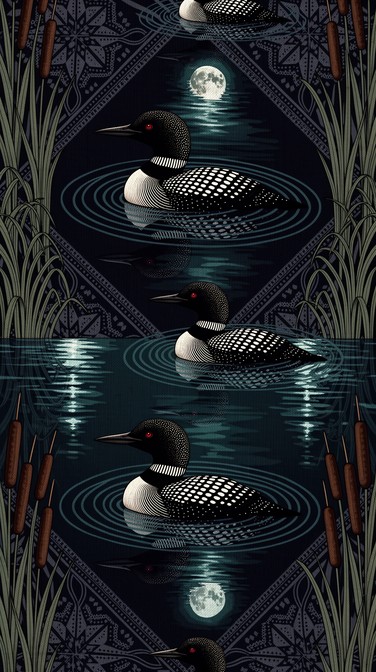 Free Moonlit Loon Pattern Image - Loon, Pattern, Seamless | Download at ...