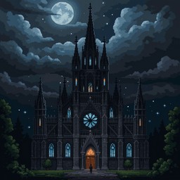 Free Gothic Cathedral Nightscape Image - Gothic, Cathedral, Pixel ...