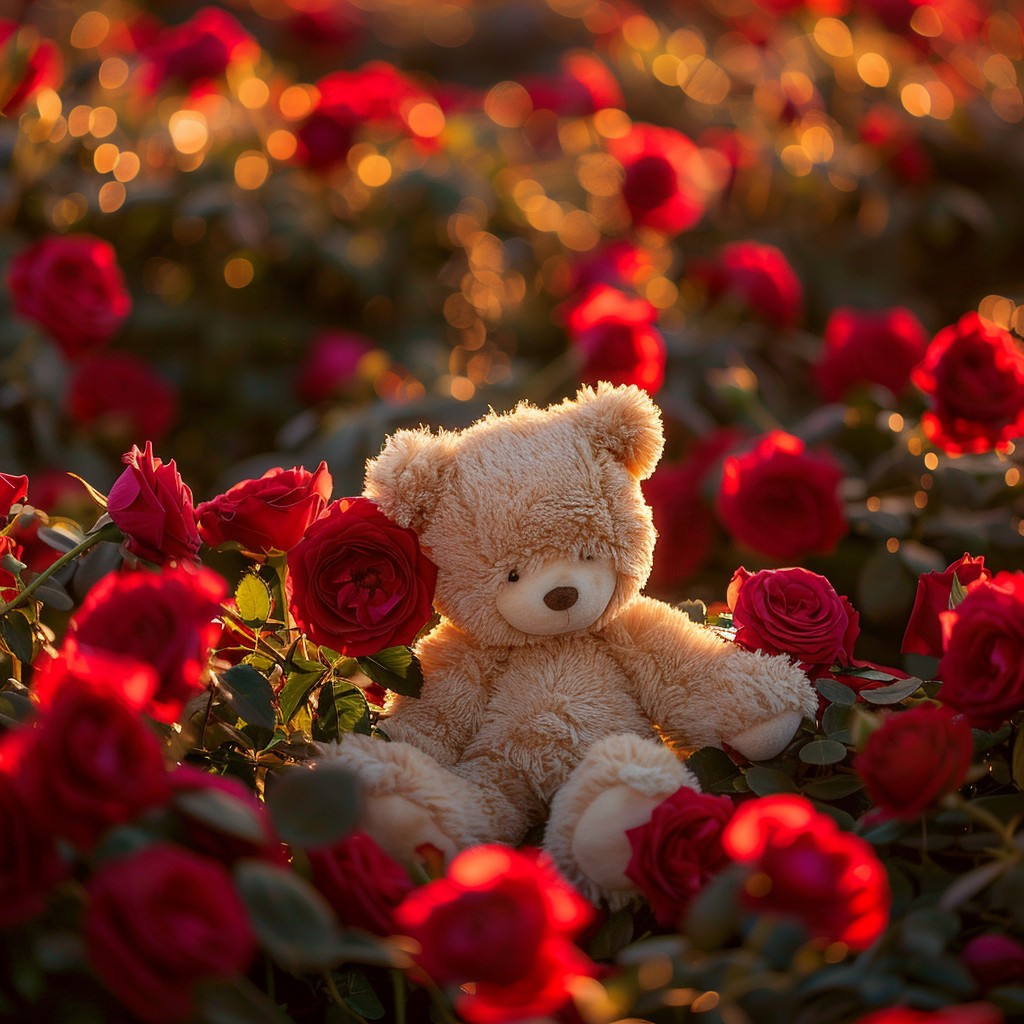 Free Teddy Among Roses Image - Teddy, Roses, Plush | Download at StockCake