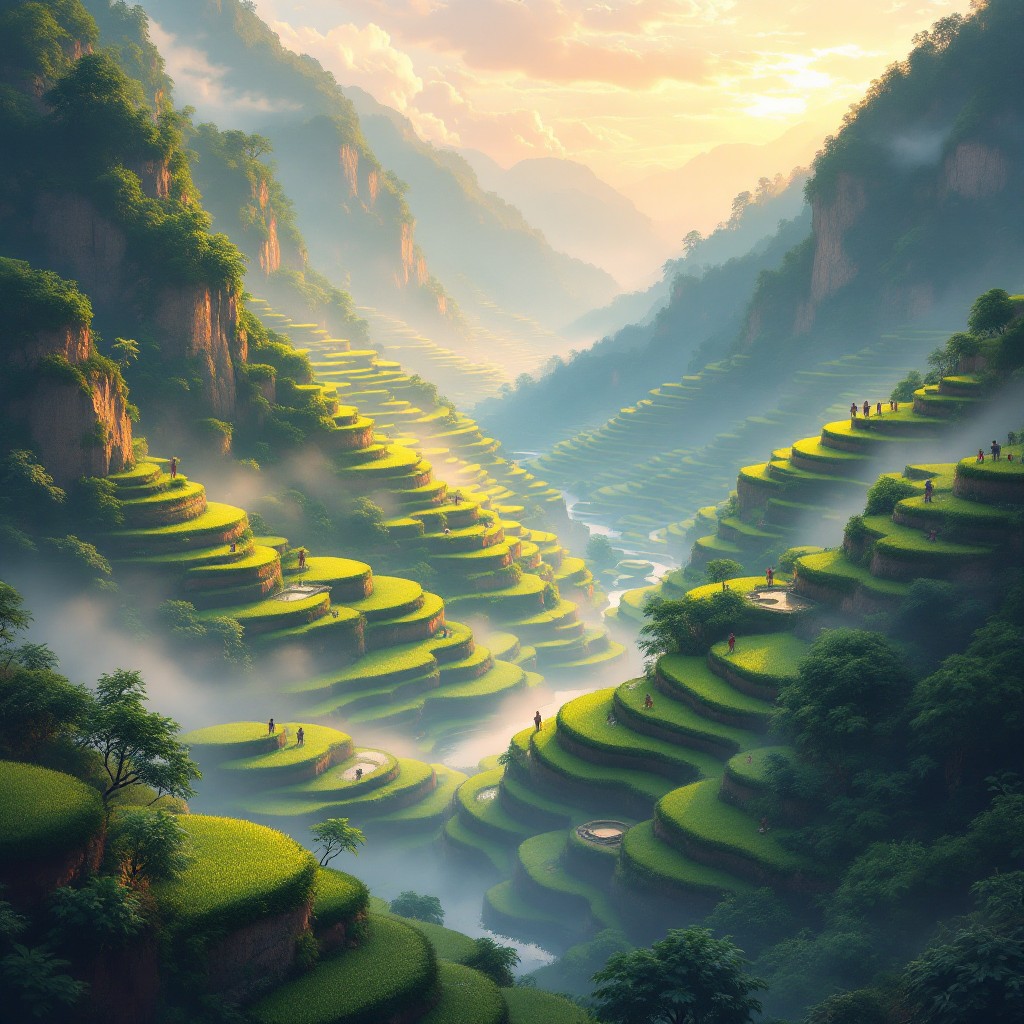 Free Misty Rice Terraces Image - Pixel, Terraces, Rice | Download at ...