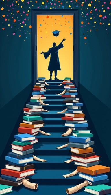 Graduation Choose Path Free Graduation's Triumphant Path Image - Graduation, Books, Education ...