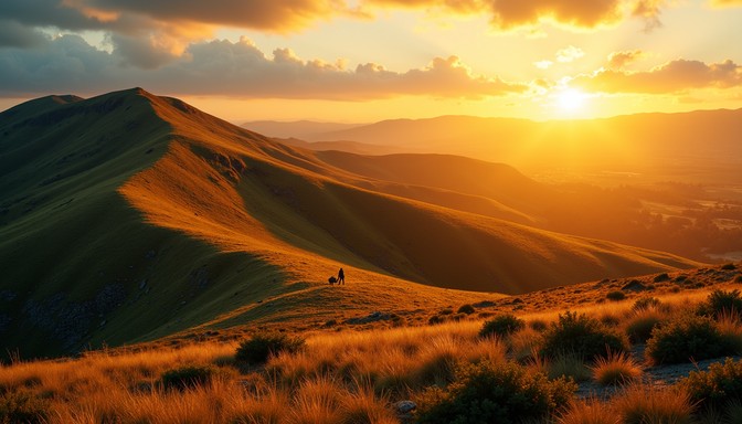 Free Golden Hill Curves Image - Hillside, Grassland, Sunset | Download ...