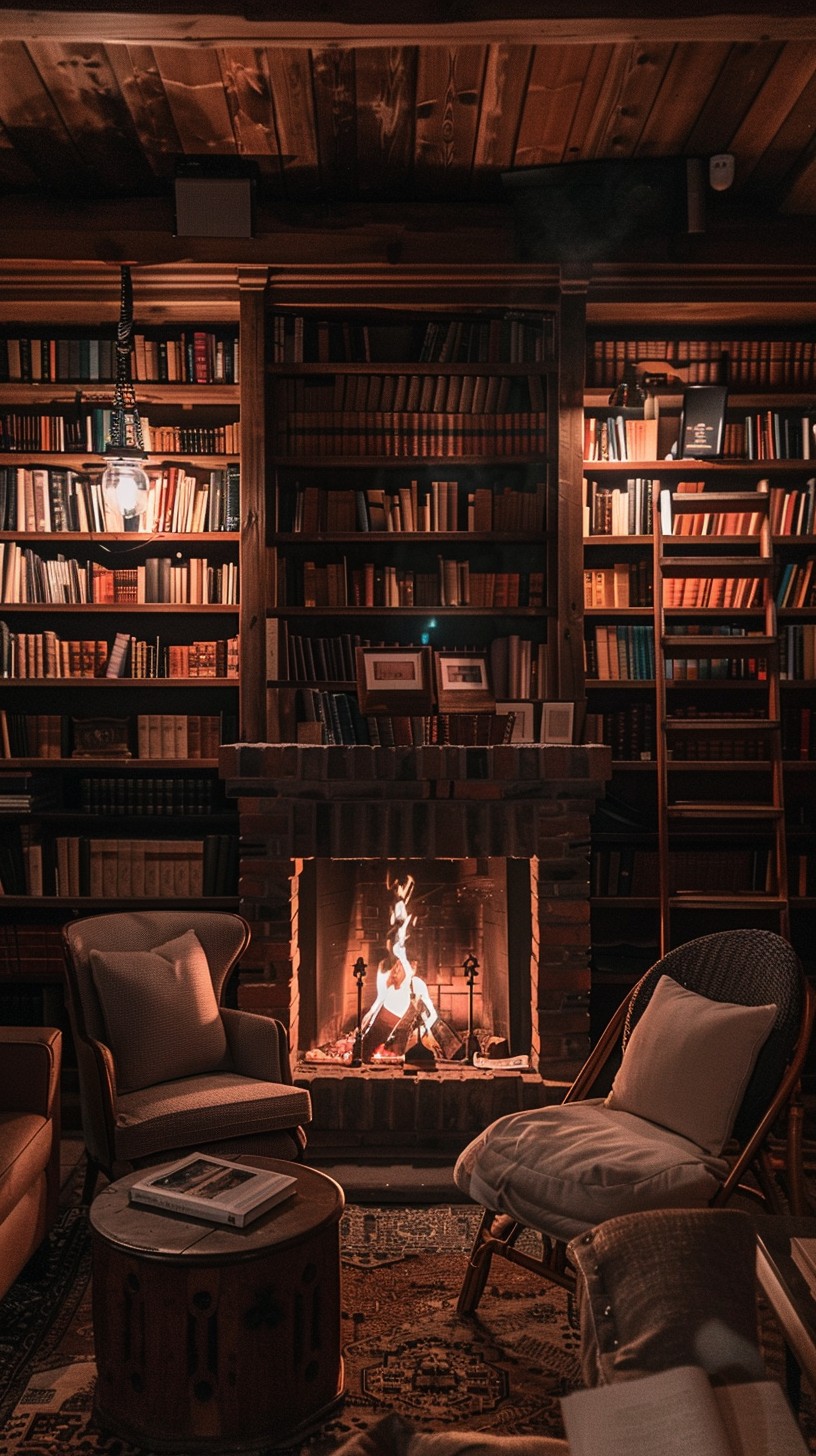 Fireside Rocking Chair Reading Free Cozy fireside reading Image - Library, Fireplace, Reading ...