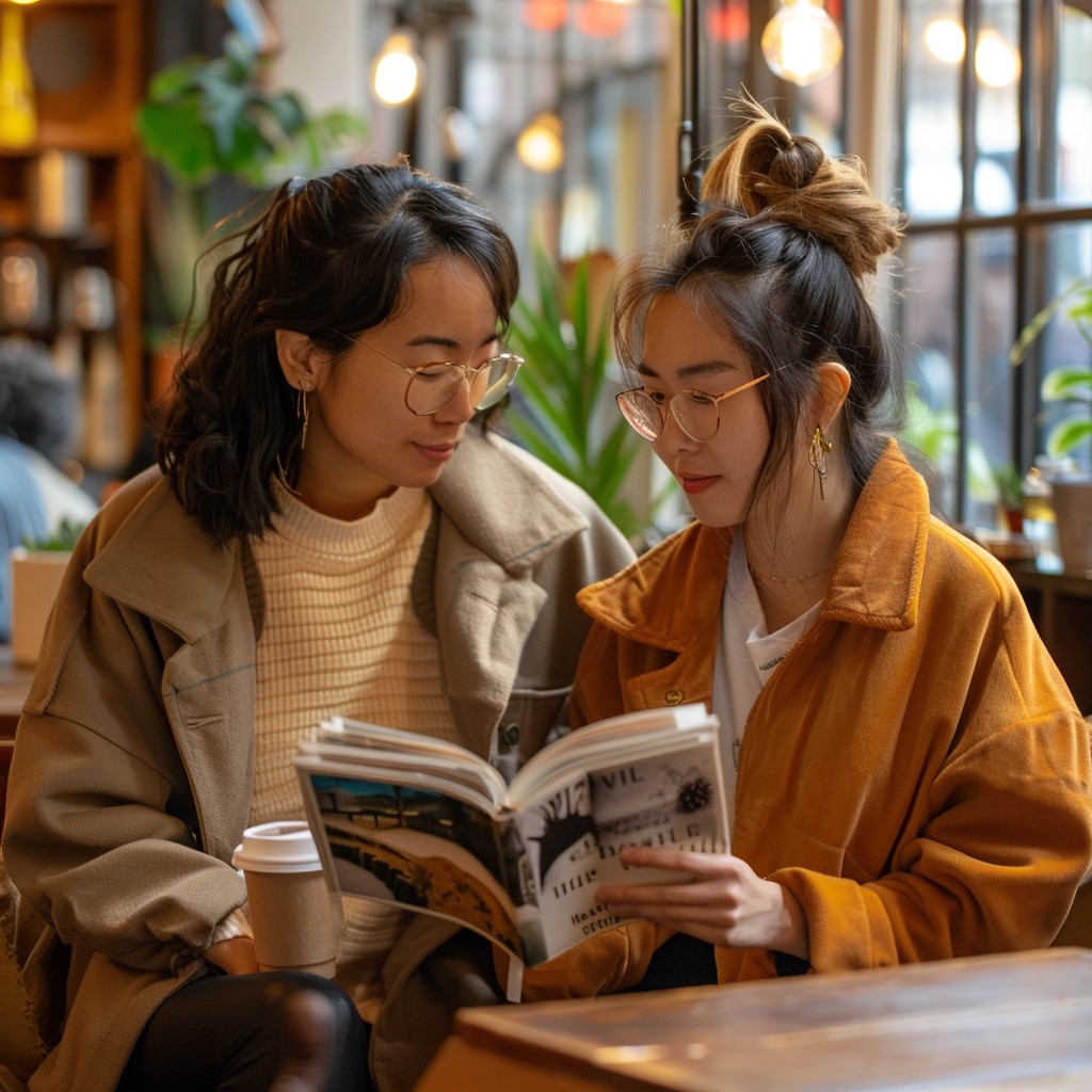 Read Twogether Free Reading Together Peacefully Image - Reading, Friends, Cafe ...