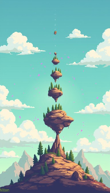 Free Ascending Pixel Islands Image | Download at StockCake