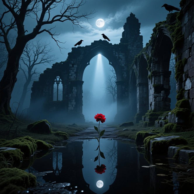 Decaying Moon Free Moonlit Decay Beauty Image - Gothic, Ruins, Moonlight | Download ...