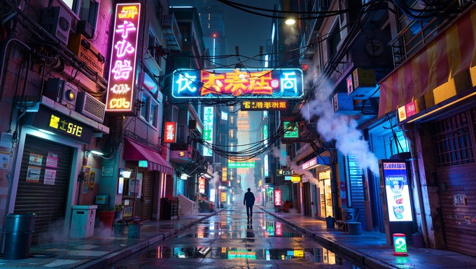 Free Neon Rain Alley Image - Cyberpunk, Neon, Futuristic | Download at ...