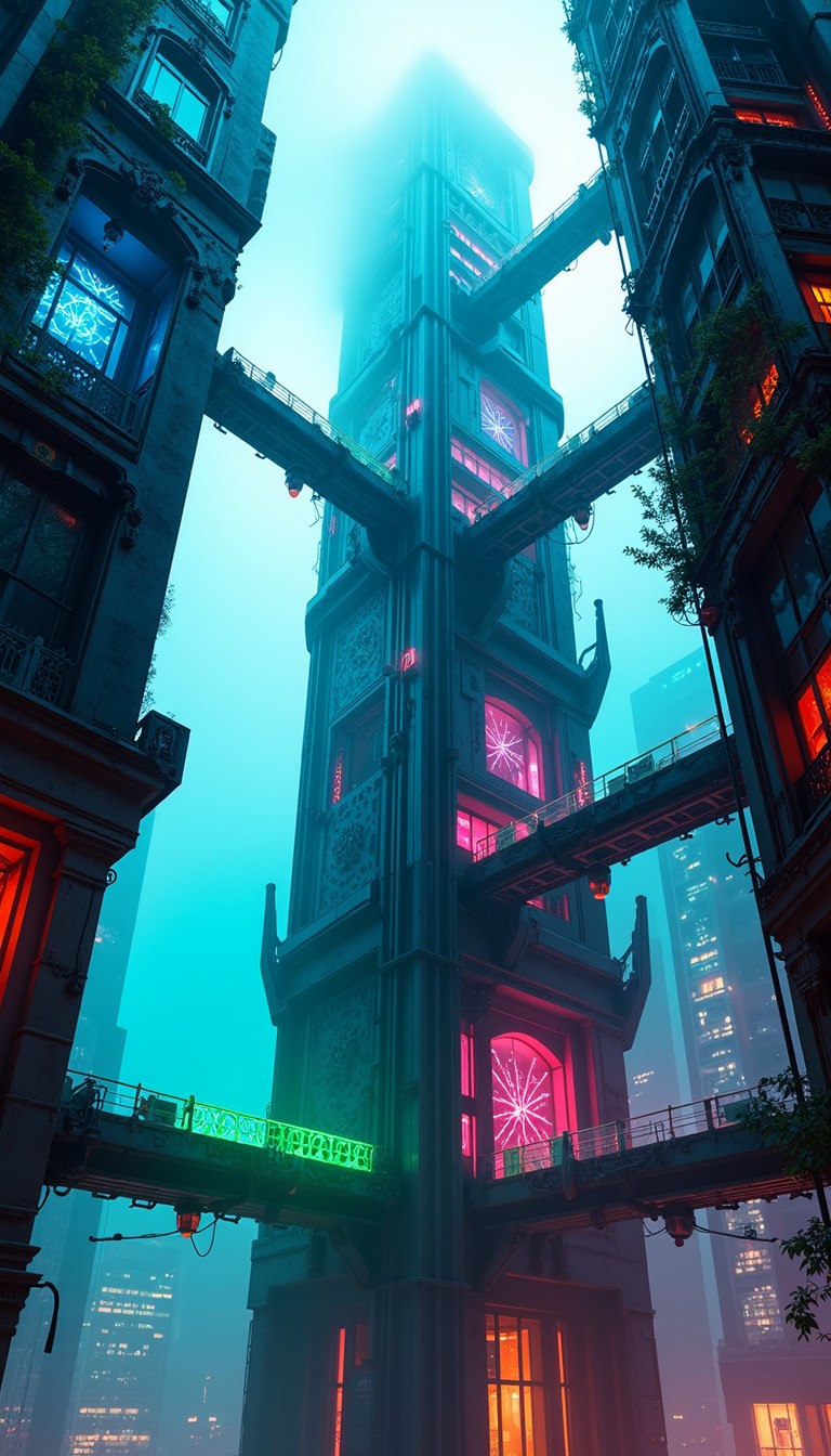 Free Neon Vertical Metropolis Image - Cyberpunk, Neon, Futuristic ...