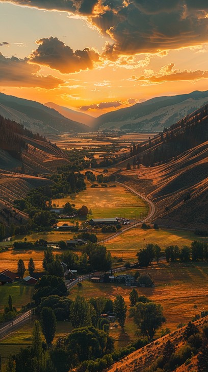 Free Sunset Over Valley Image - Sunset, Valley, River | Download at ...