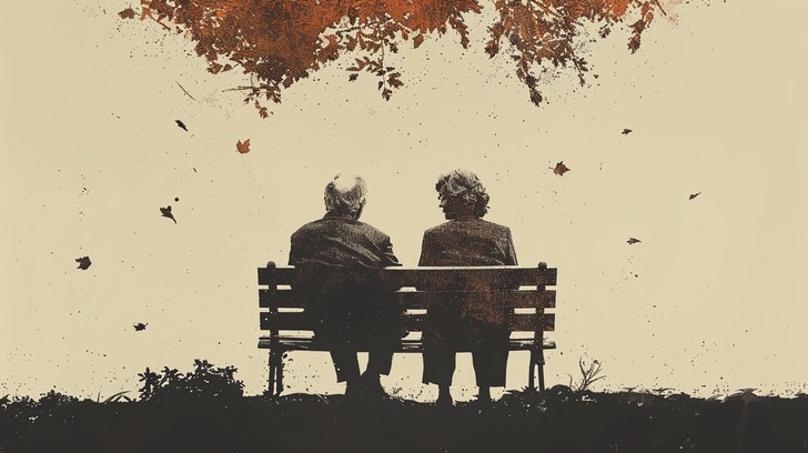 Fall Reminiscing Free Autumn Companion Silhouettes Image - Autumn, Silhouettes, Elderly ...