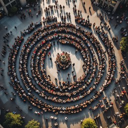 Free Circular Human Pattern Image - Aerial, Circles, Crowd | Download ...