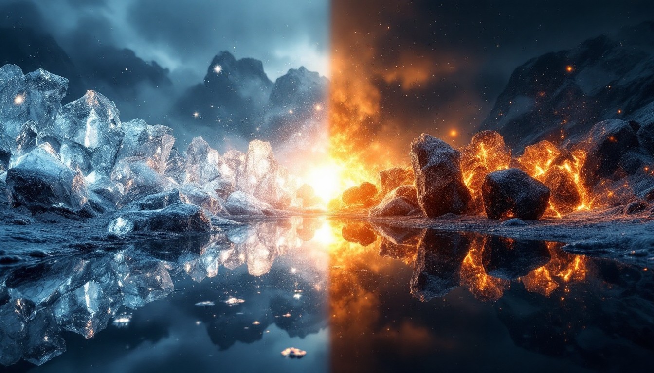 Free Fire Meets Ice Image - Ice, Fire, Reflection | Download at StockCake