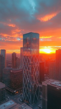 Free Sunset Over Skyscraper Image - Sunset, Skyline, Skyscraper ...