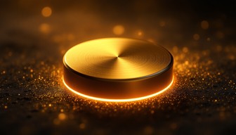 Free Glowing Golden Button Image - Golden, Button, Floating | Download ...