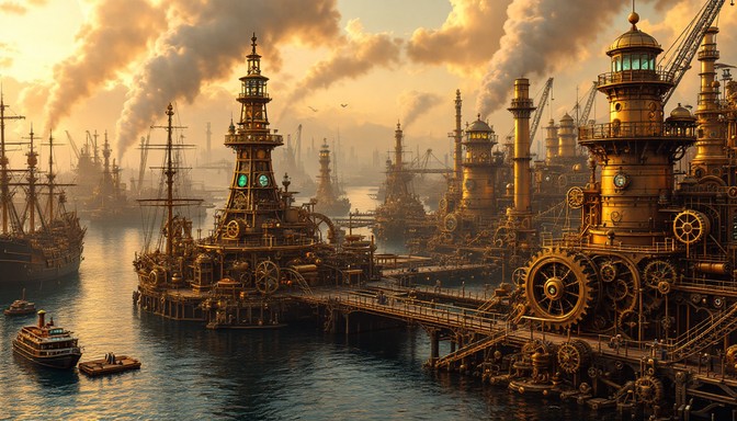 Free Clockwork Beach Sunset Image - Steampunk, Clockwork, Mechanical ...