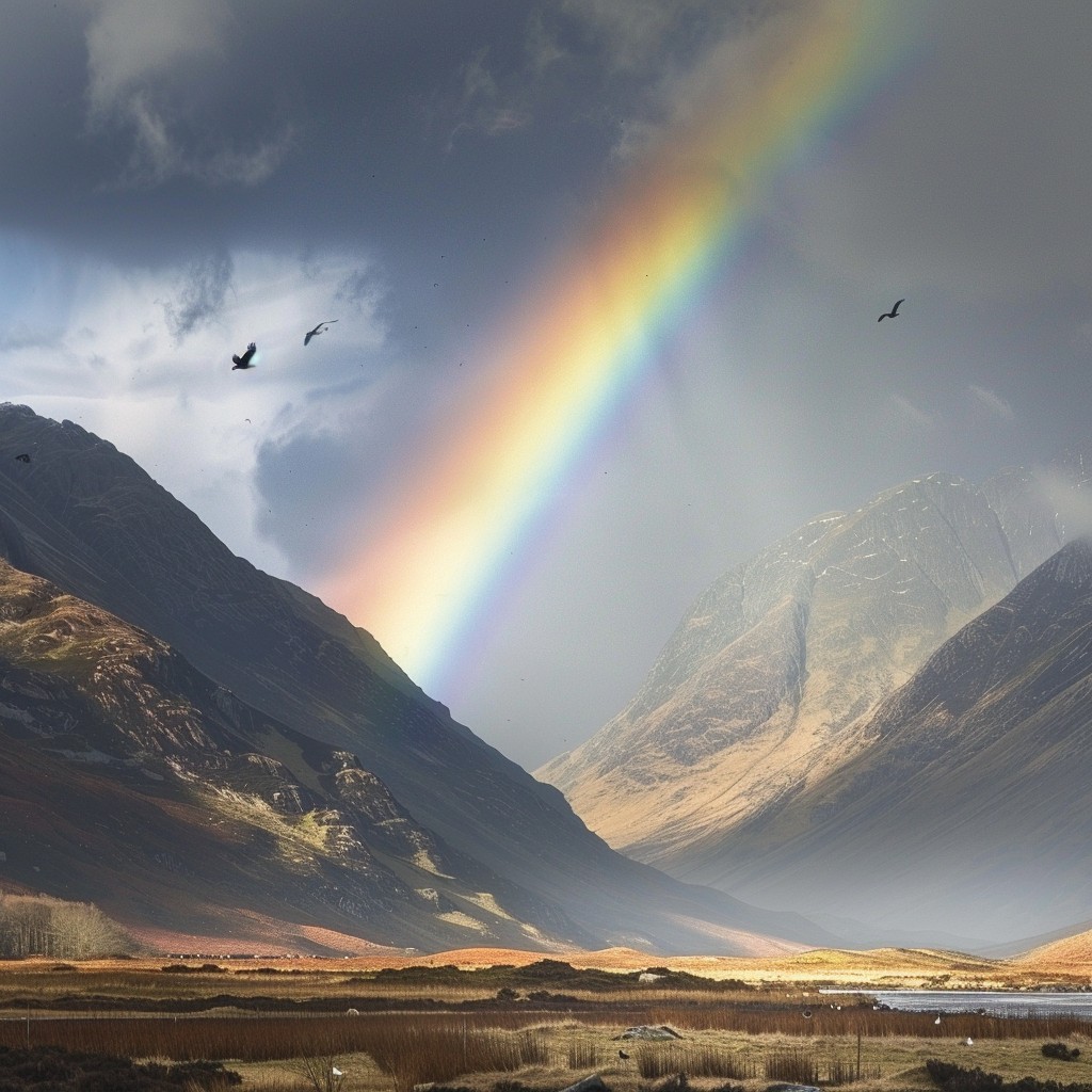 Free Majestic Rainbow Scenery Image - Rainbow, Mountains, Sky ...