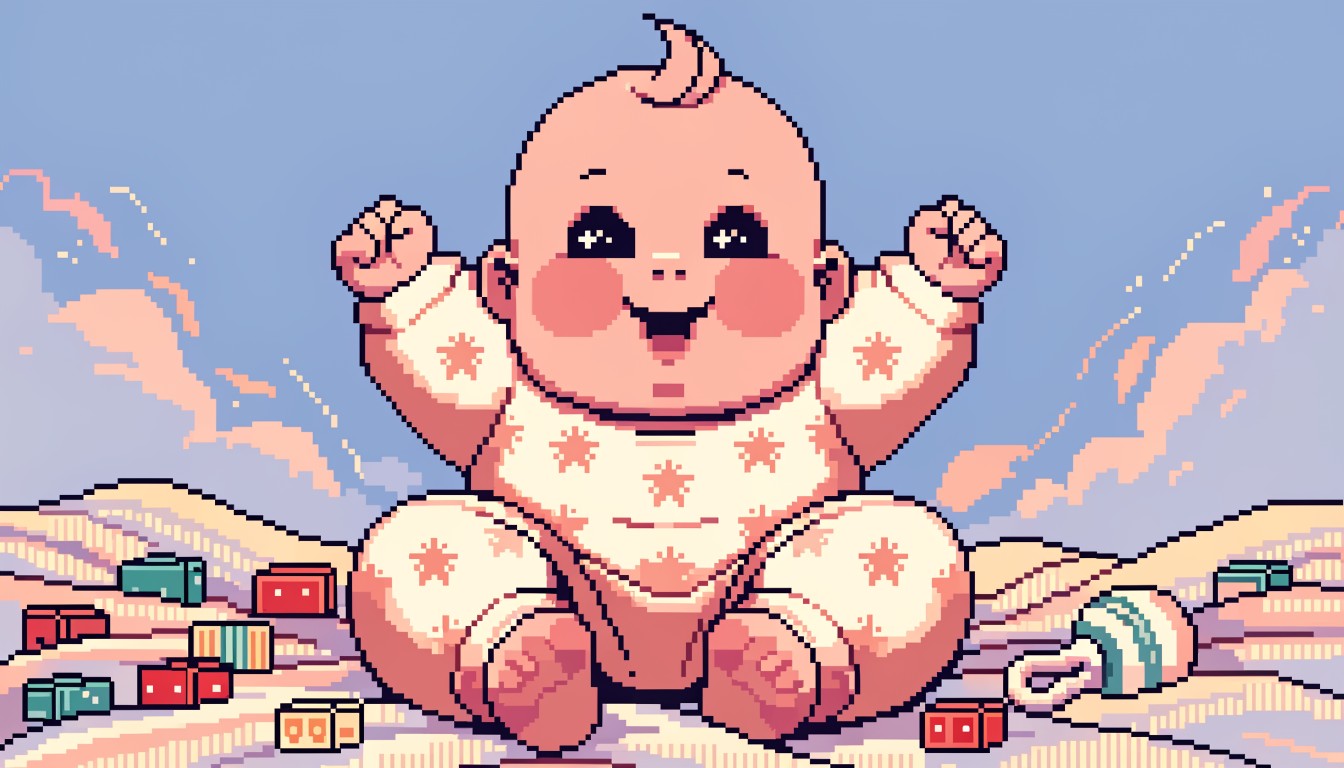 Free Pixel Baby Joy Image - Baby, Infant, Pixel | Download at StockCake
