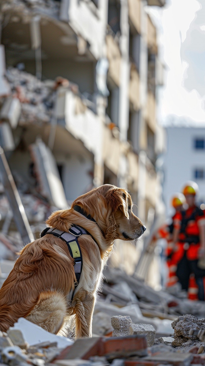 Free Rescue dog waiting Photo - Rescue, Dog, Rubble | Download at StockCake